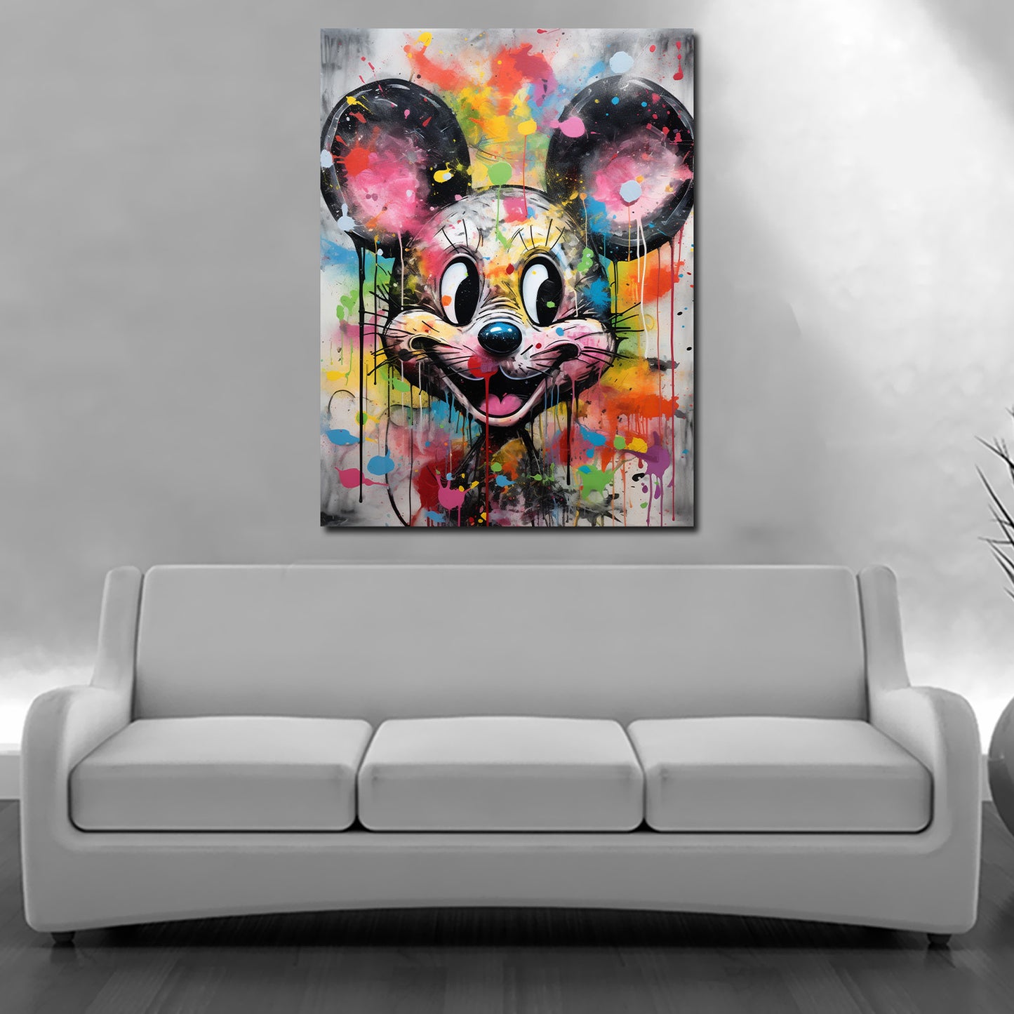 Maus Pop Art Colour Style Wandbild Kunstwerk
