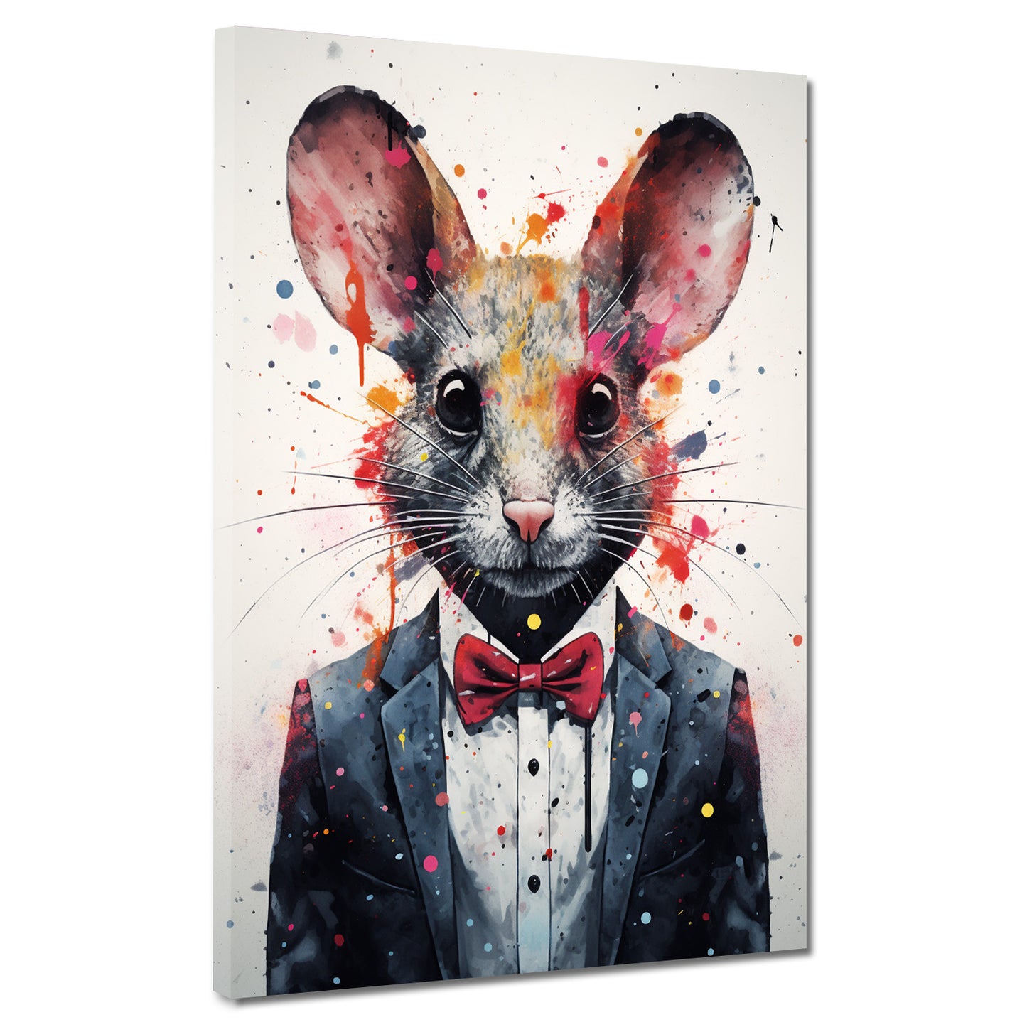 Maus abstrakt im Anzug Pop Art Wandbild Kunstwerk