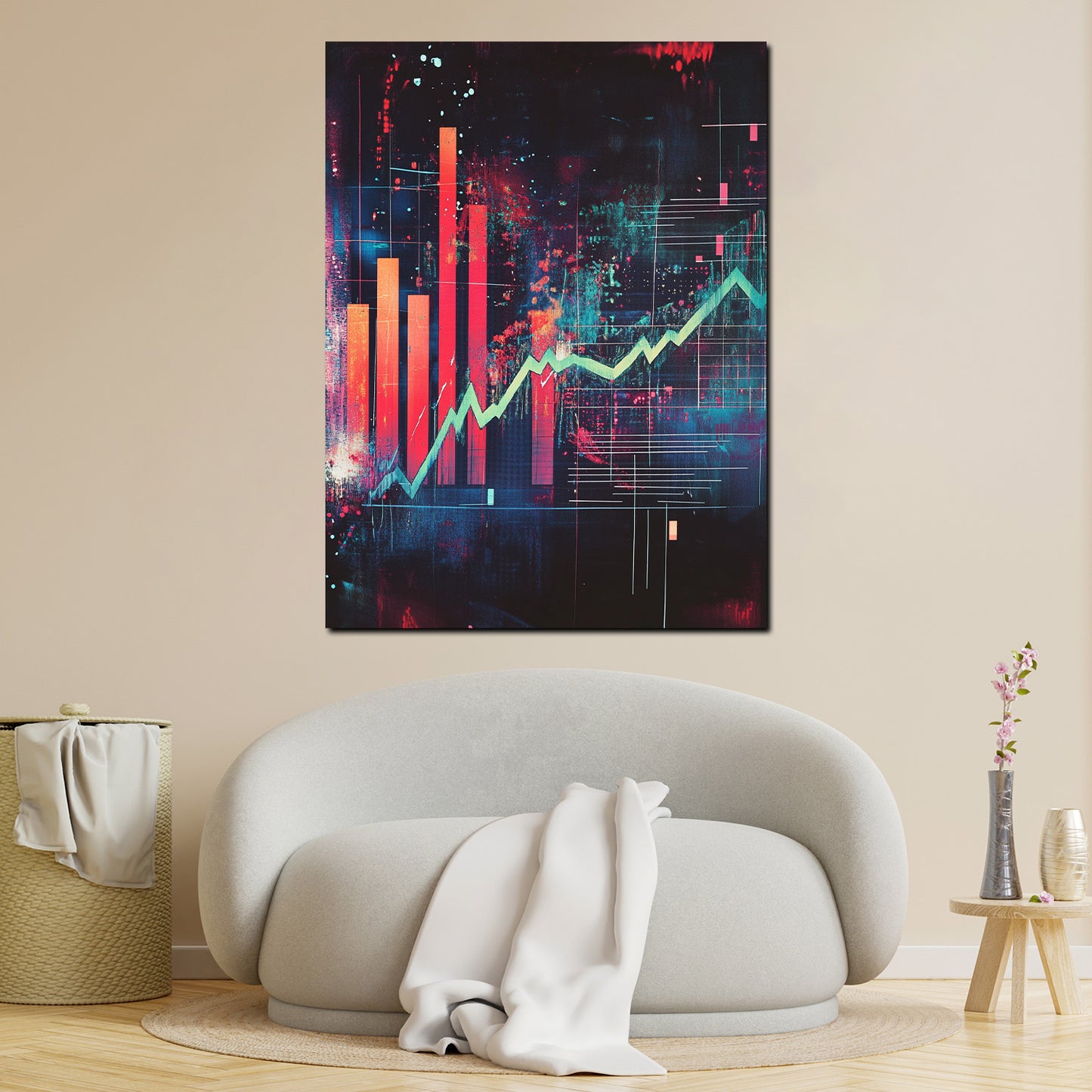 Motivation Finanzen Börsenkurse modern Wandbild Kunstwerk