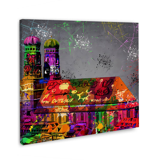 Münchner Dom Graffiti Style Wandbild Kunstwerk