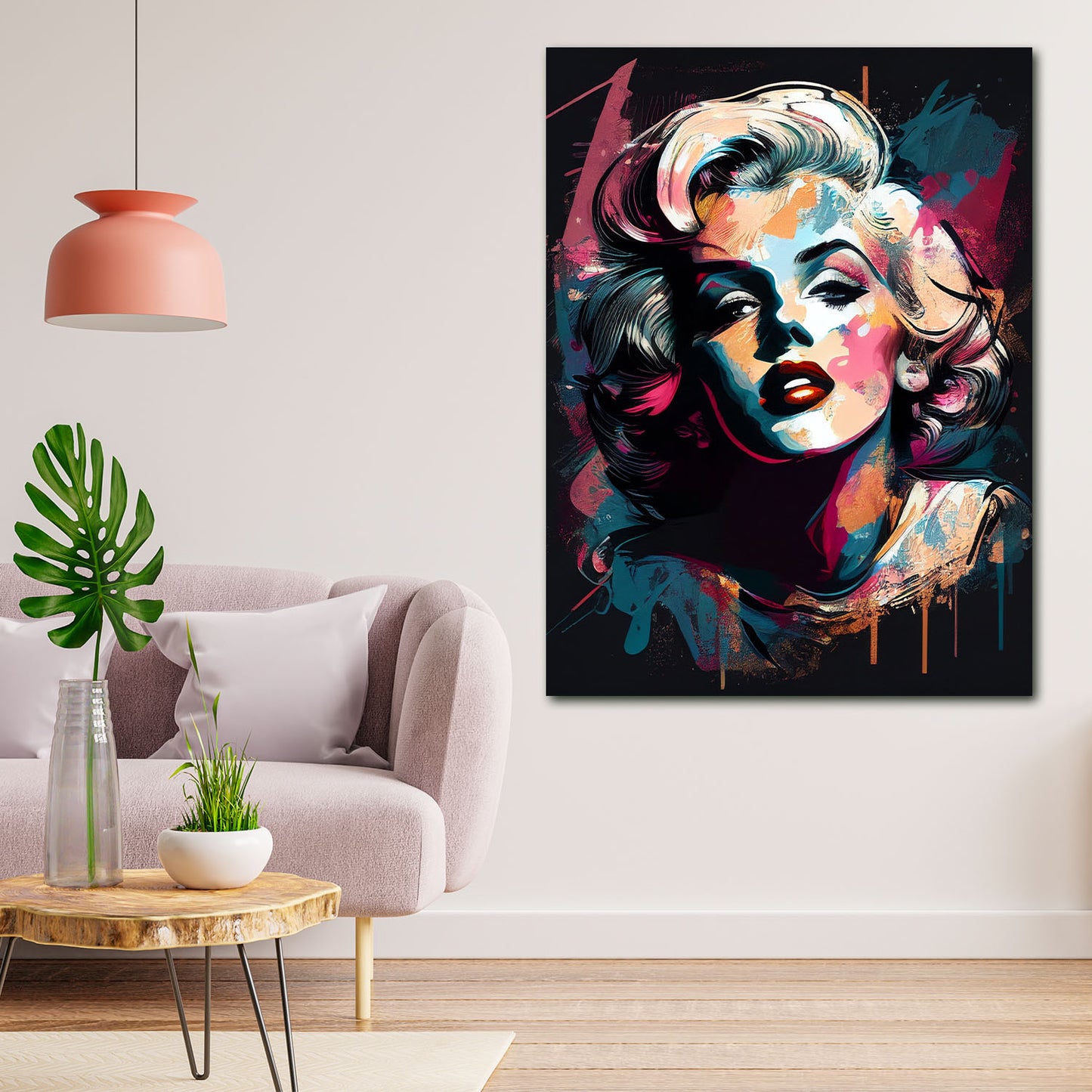Wandbild Kunstwerk Pop Art Colour Beautiful Marilyn Monroe