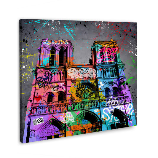 Paris Notre Dame Graffiti Style Städte Flair Wandbild Kunstwerk