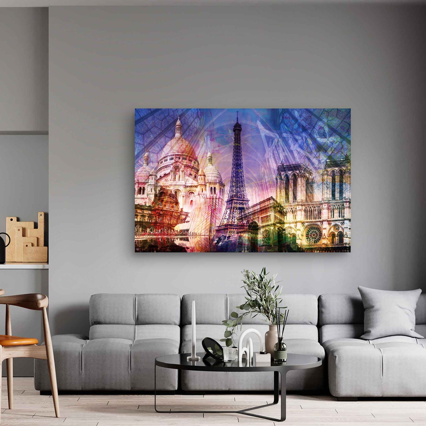 Paris Pop Art Wahrzeichen Frankreich Wandbild Kunstwerk