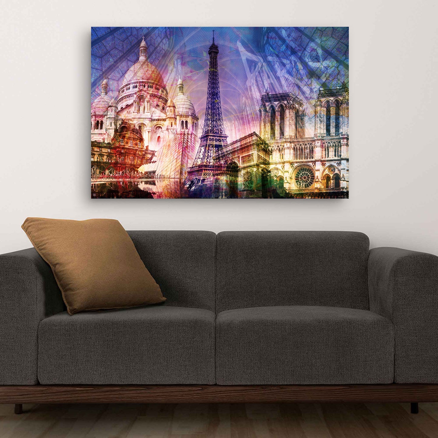 Paris Pop Art Wahrzeichen Frankreich Wandbild Kunstwerk