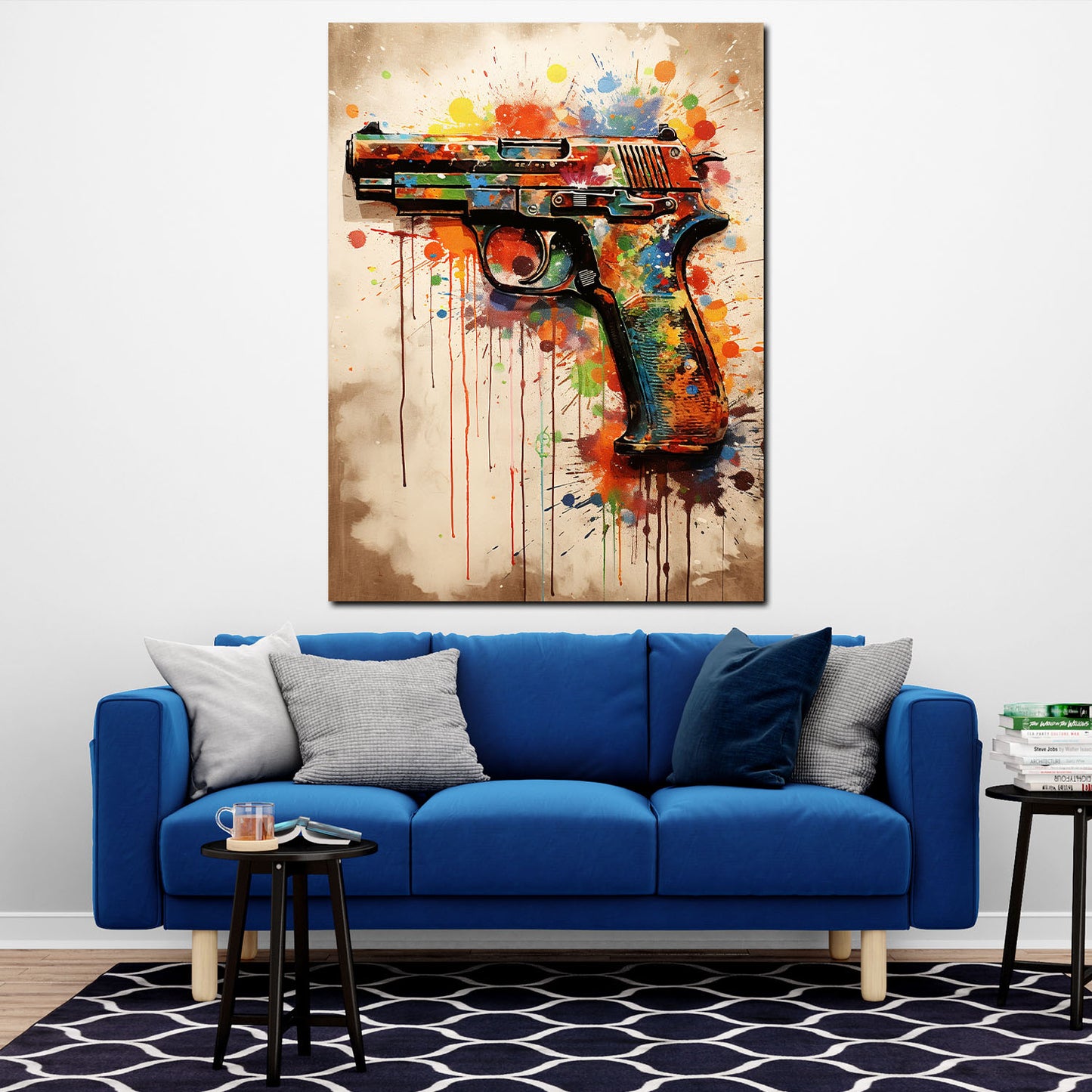 Pistol Art Pop Art abstrakt Wandbild Kunstwerk