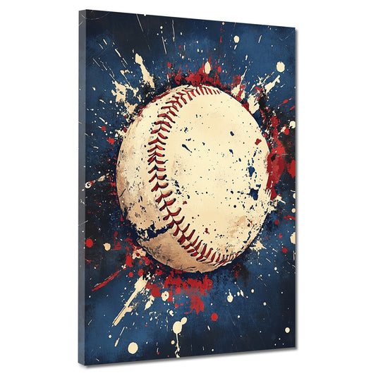 Pop Art Baseballball Retro Stil Wandbild Kunstwerk