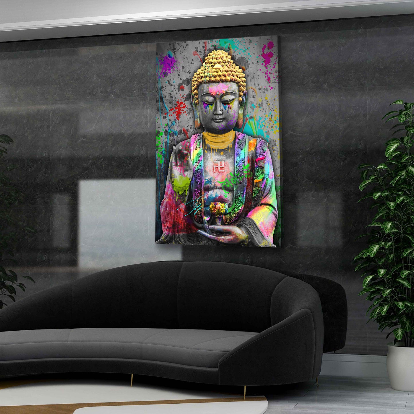 Pop Art Buddha Spiritualität Harmonie Wandbild Kunstwerk