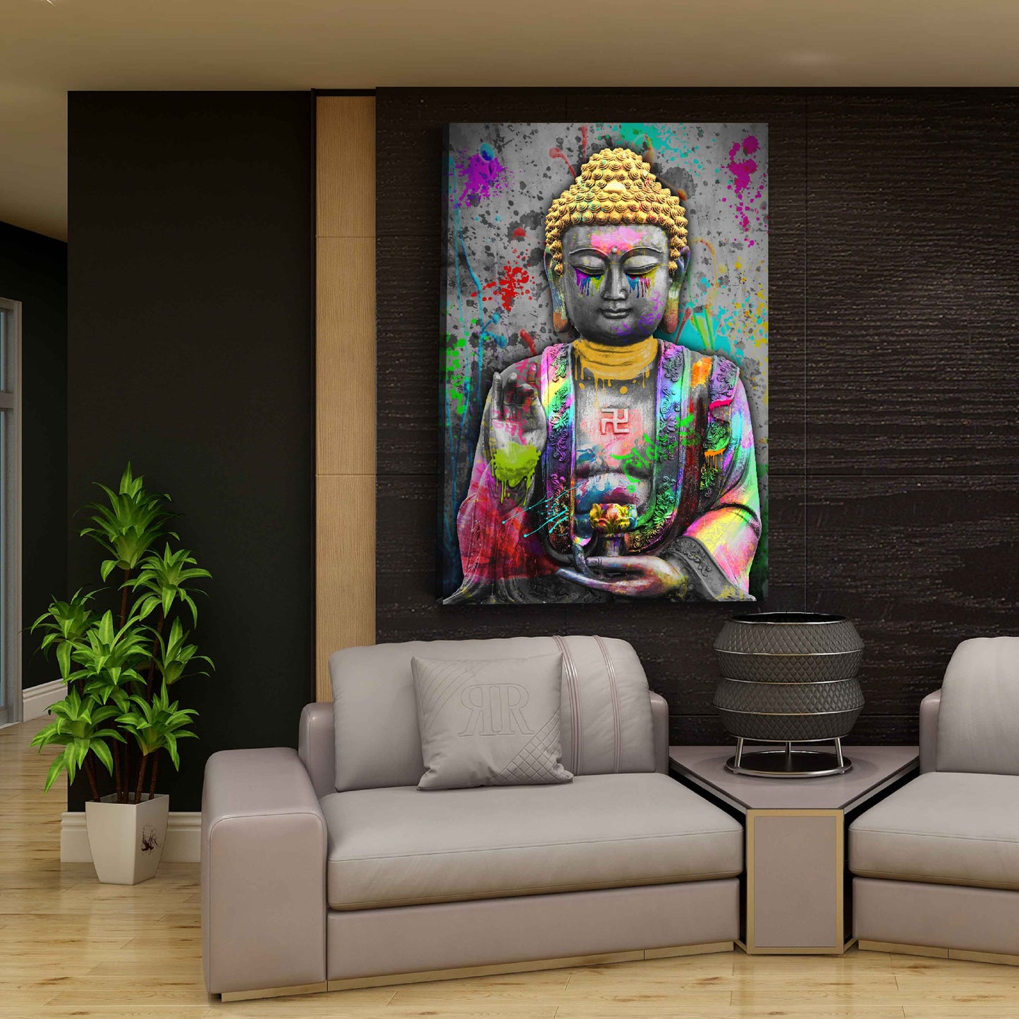 Pop Art Buddha Spiritualität Harmonie Wandbild Kunstwerk