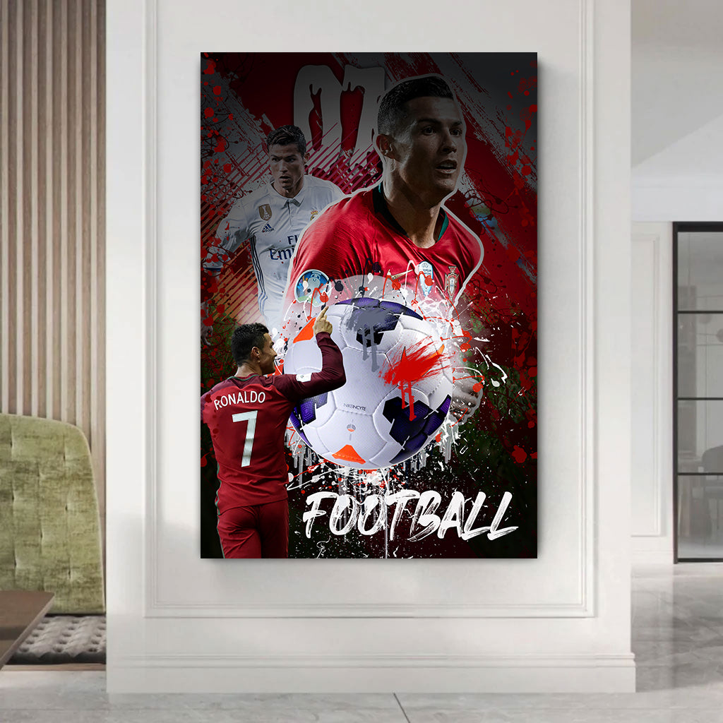 Pop Art Collage Ronaldo Style Fußball Wandbild Kunstwerk