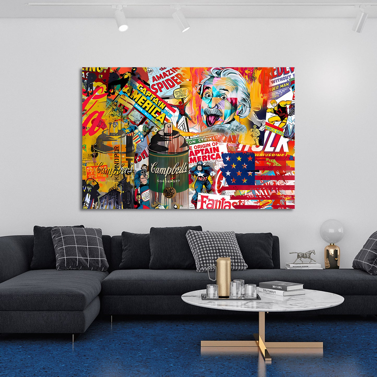 Wandbild Kunstwerk Pop Art Comic USA Graffiti und Helden
