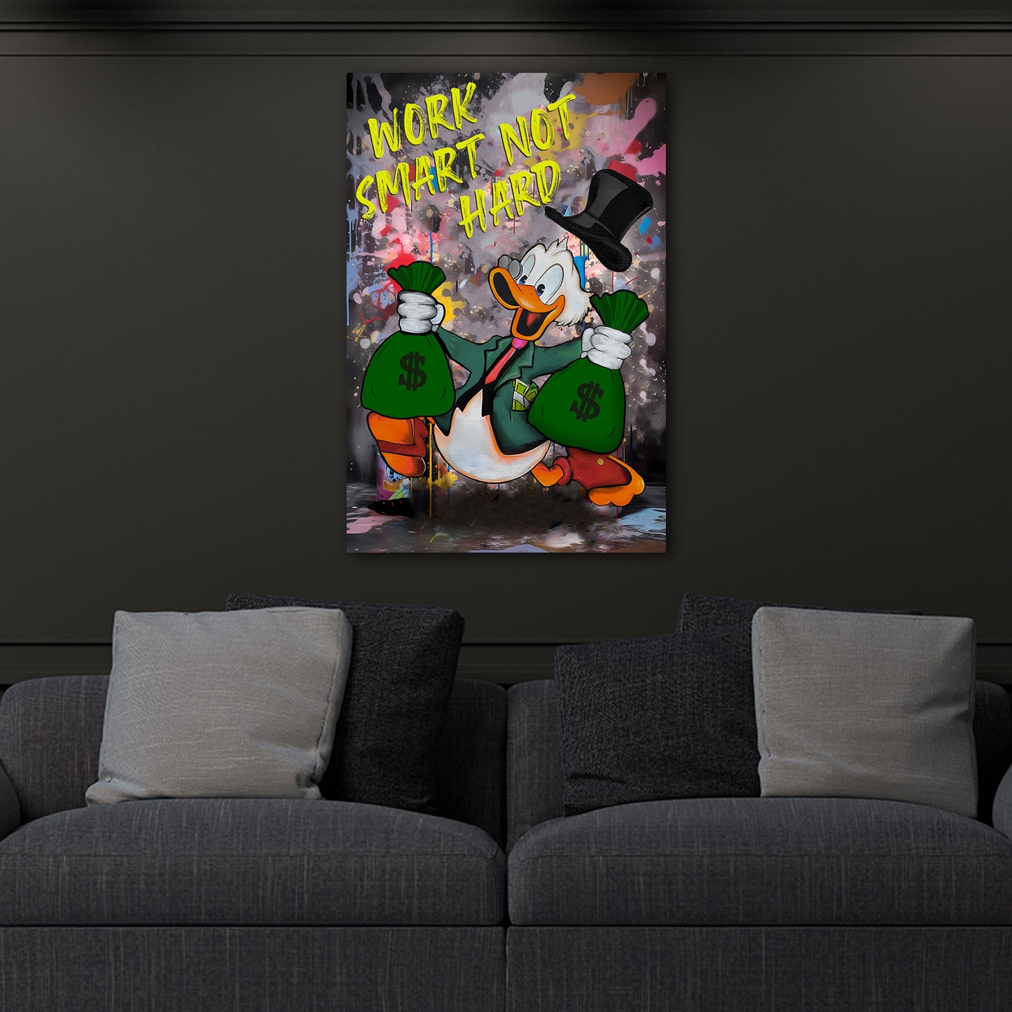 Pop Art Duck Zitat Motivation Erfolg Street Art Wandbild Kunstwerk