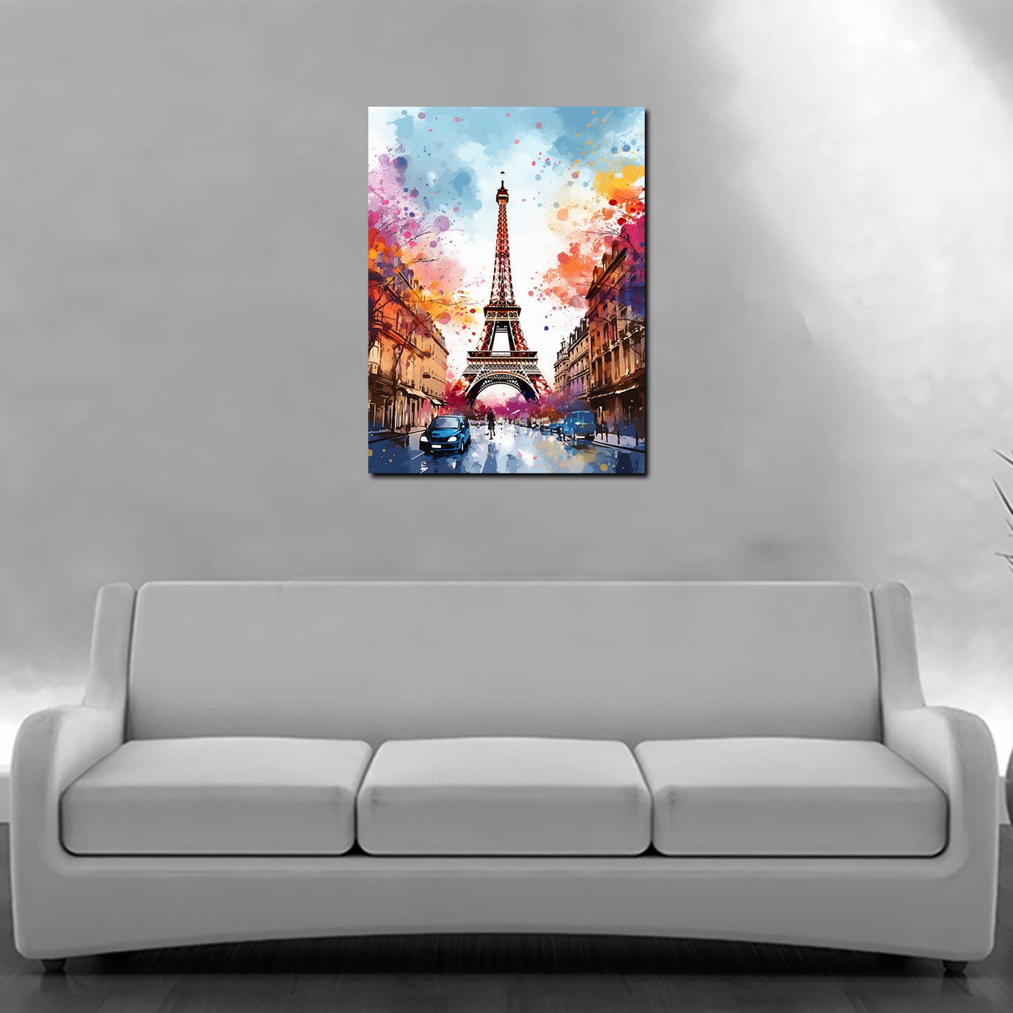 Pop Art Eiffelturm Paris Abstract Blue Sky Wandbild Kunstwerk