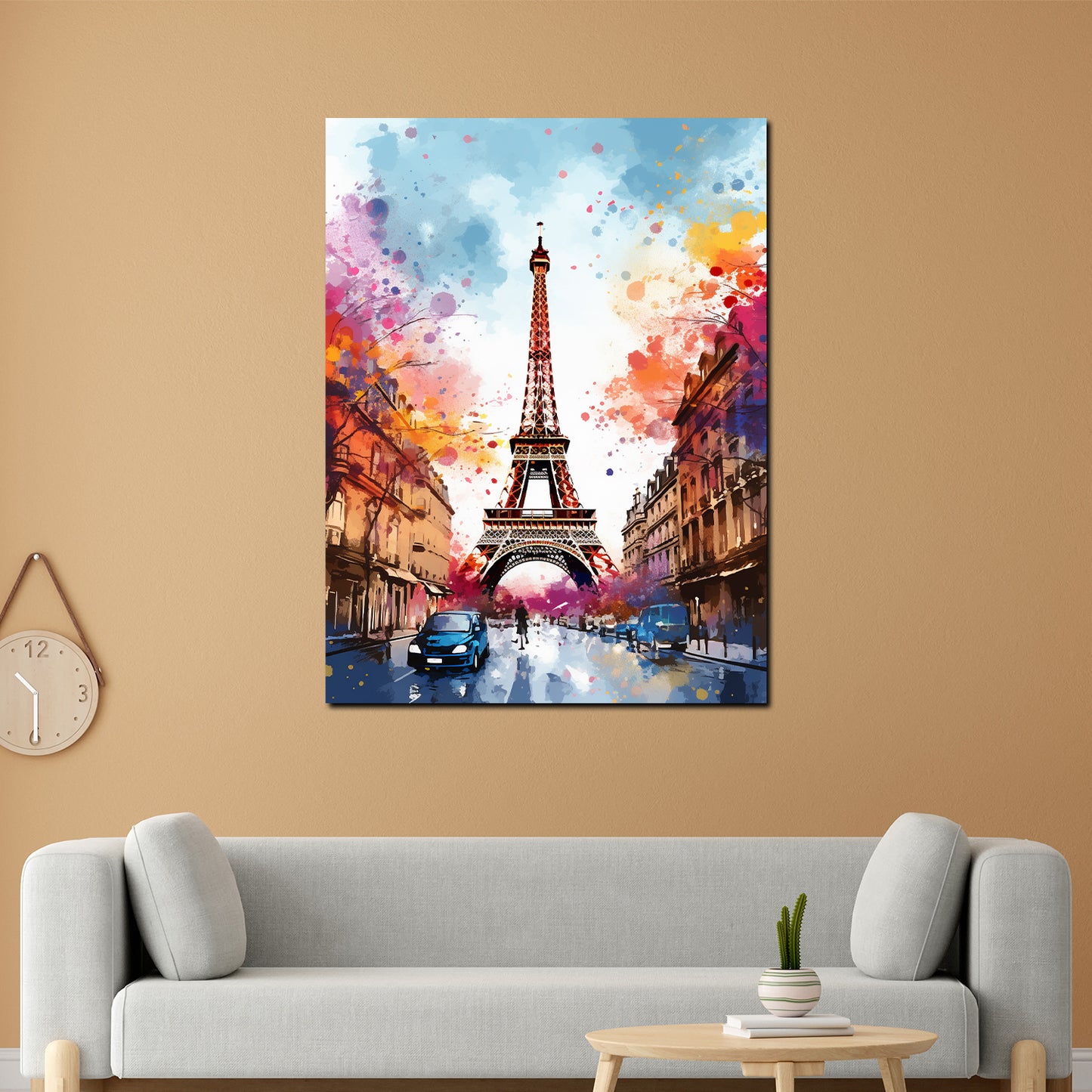 Pop Art Eiffelturm Paris Abstract Blue Sky Wandbild Kunstwerk