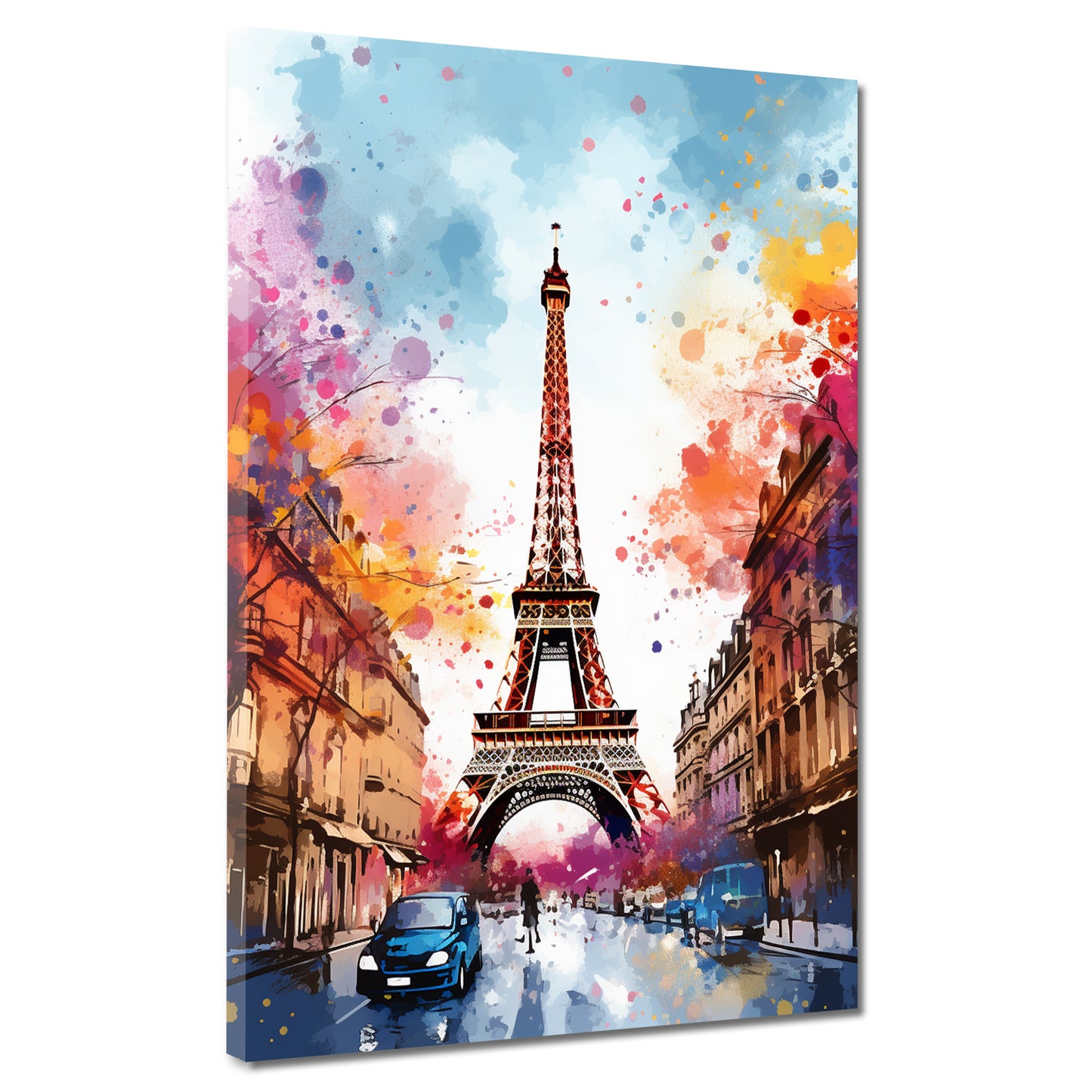 Pop Art Eiffelturm Paris Abstract Blue Sky Wandbild Kunstwerk