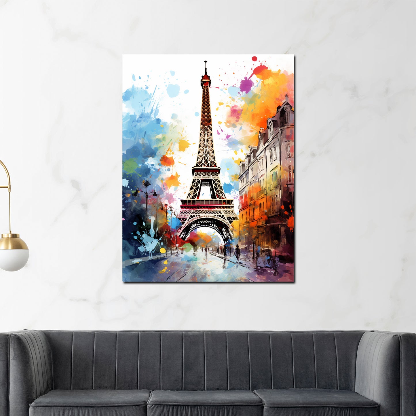 Pop Art Eiffelturm Paris Abstract Splash Wandbild Kunstwerk