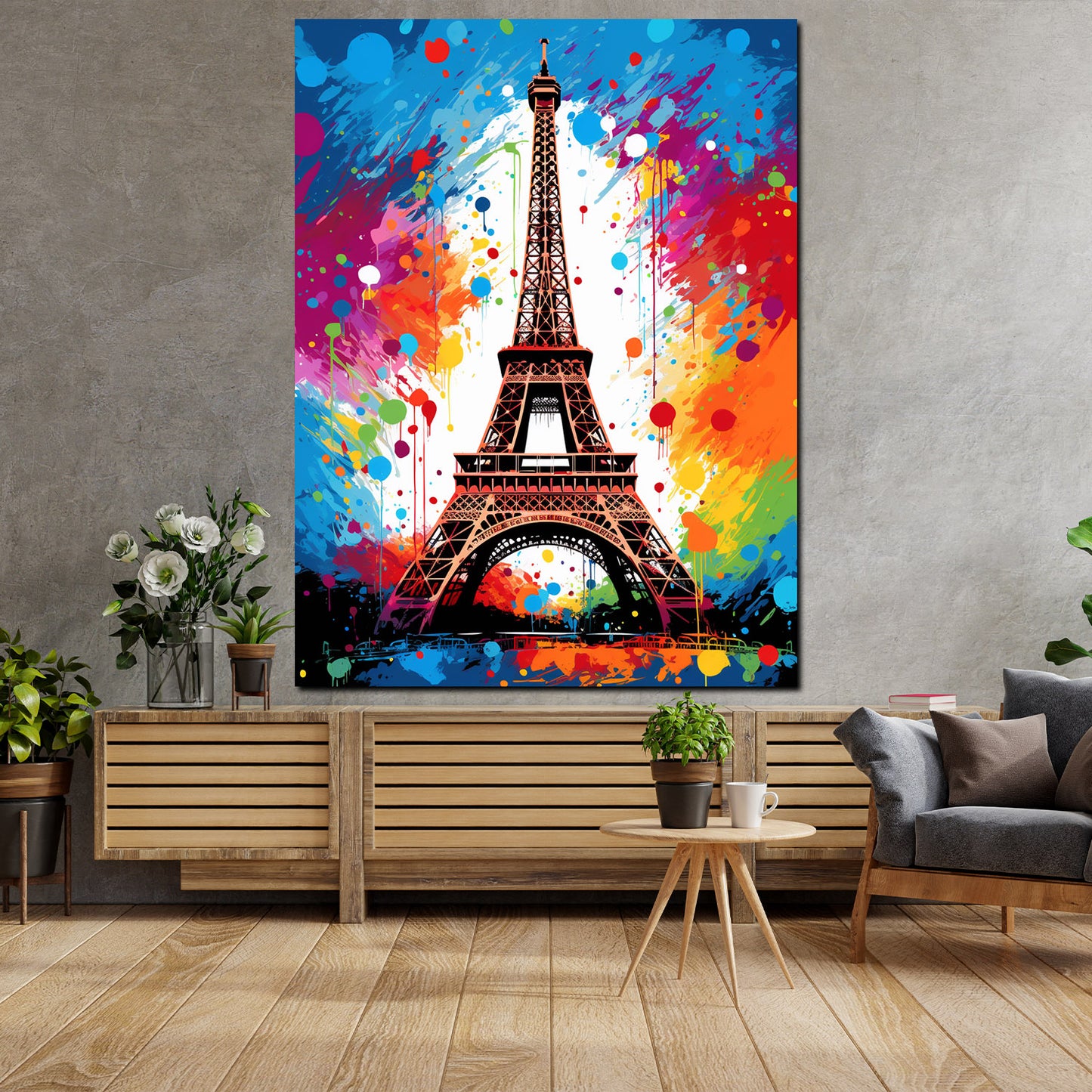 Pop Art Eiffelturm Paris Wandbild Kunstwerk
