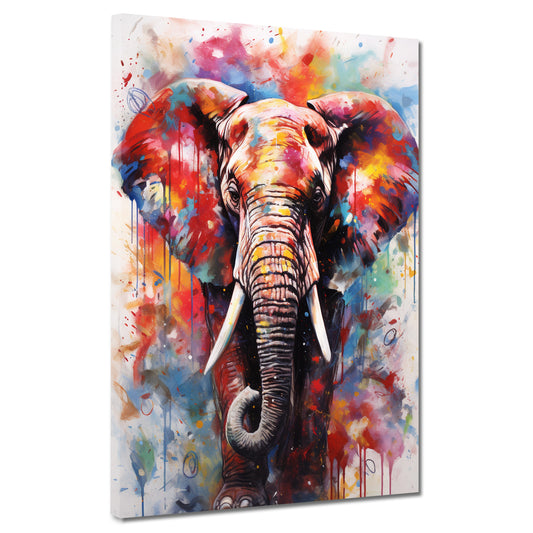 Pop Art Elefant Abstract Colour Wandbild Kunstwerk