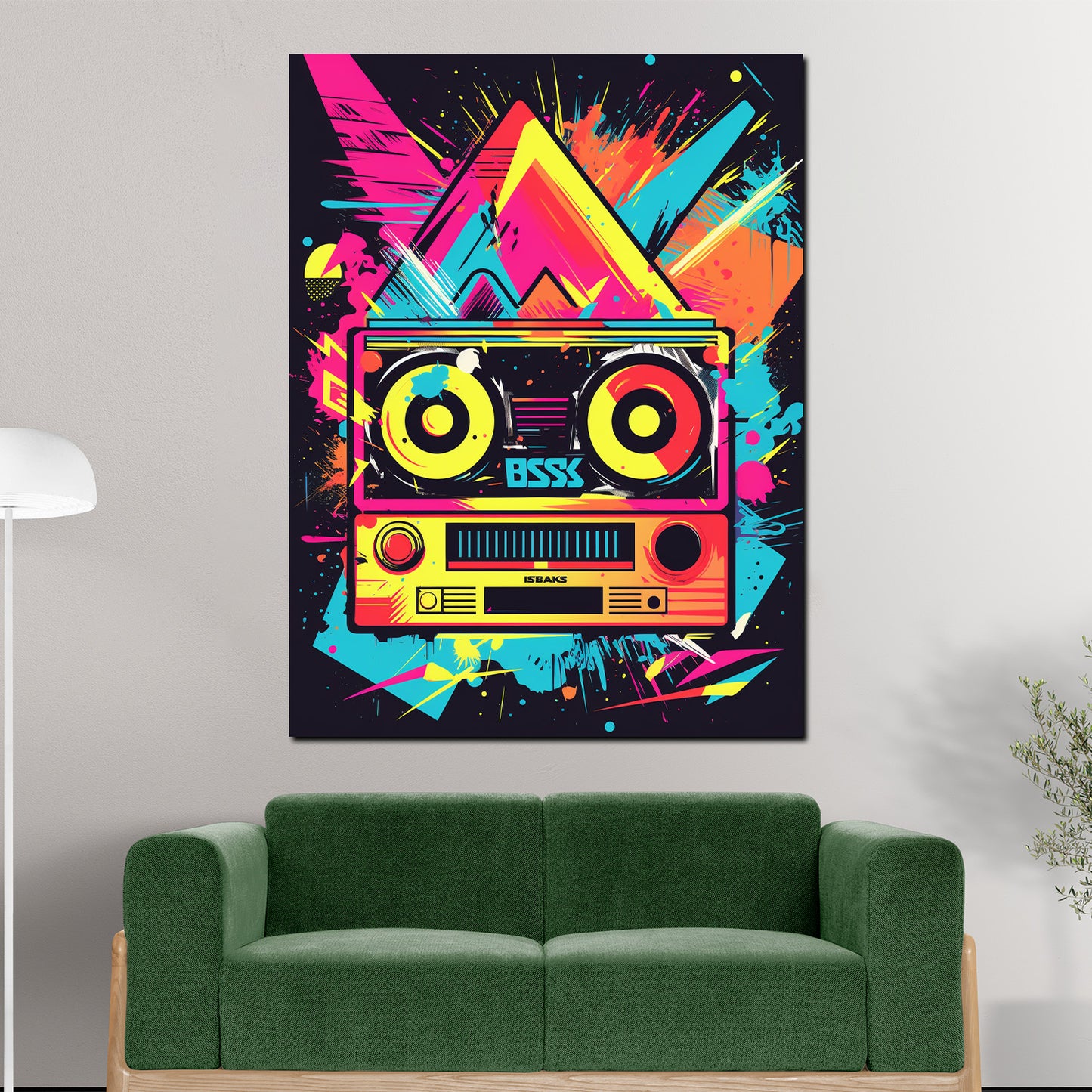 Wandbild Kunstwerk Pop Art Funky Radio Neon
