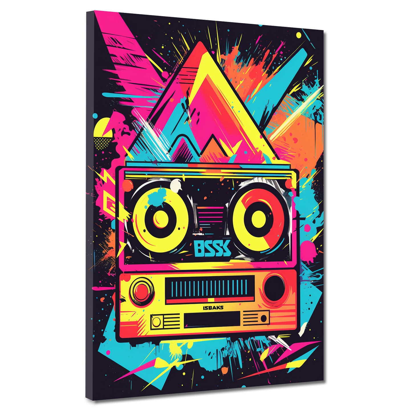 Wandbild Kunstwerk Pop Art Funky Radio Neon