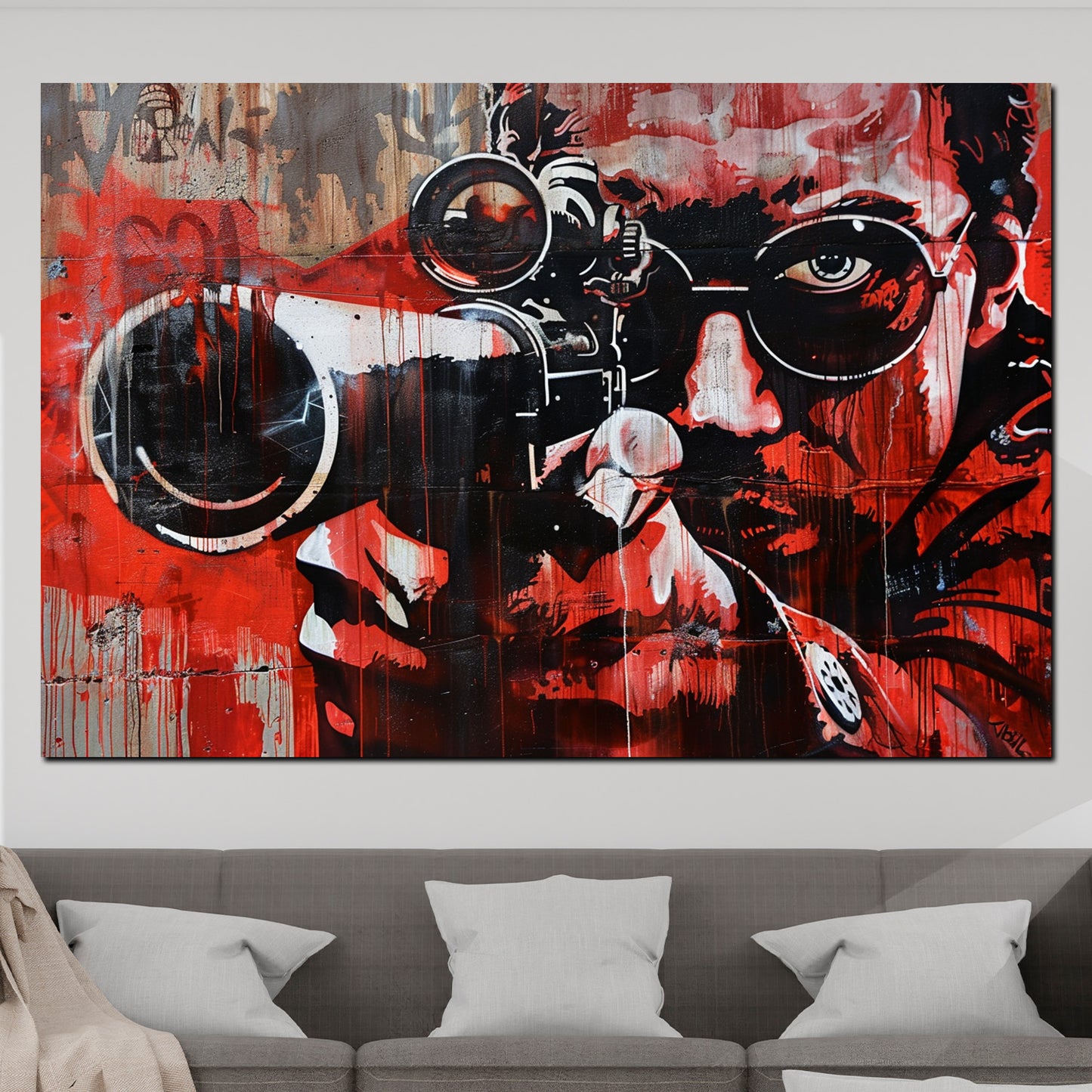 Pop Art Gun Perfect Shot Wandbild Kunstwerk