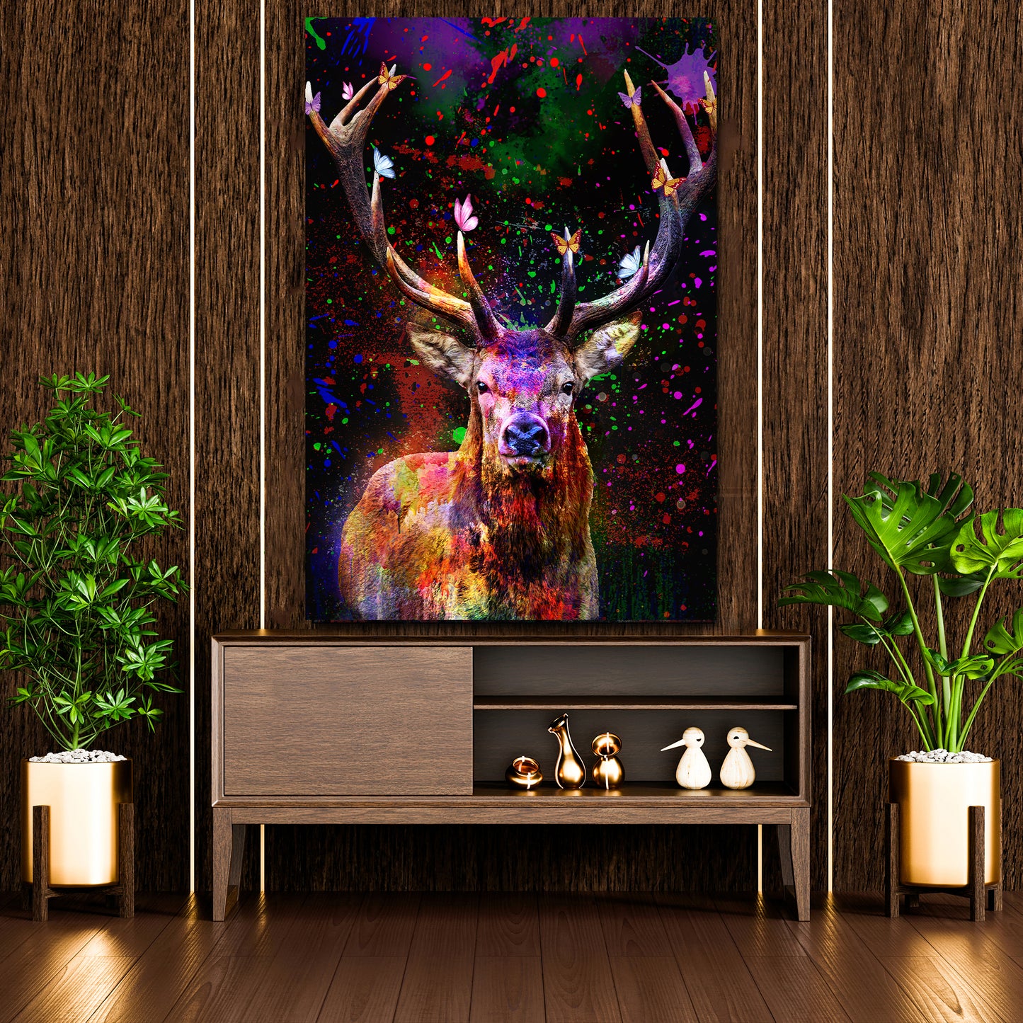 Colour Pop Art Hirsch Wandbild Kunstwerk