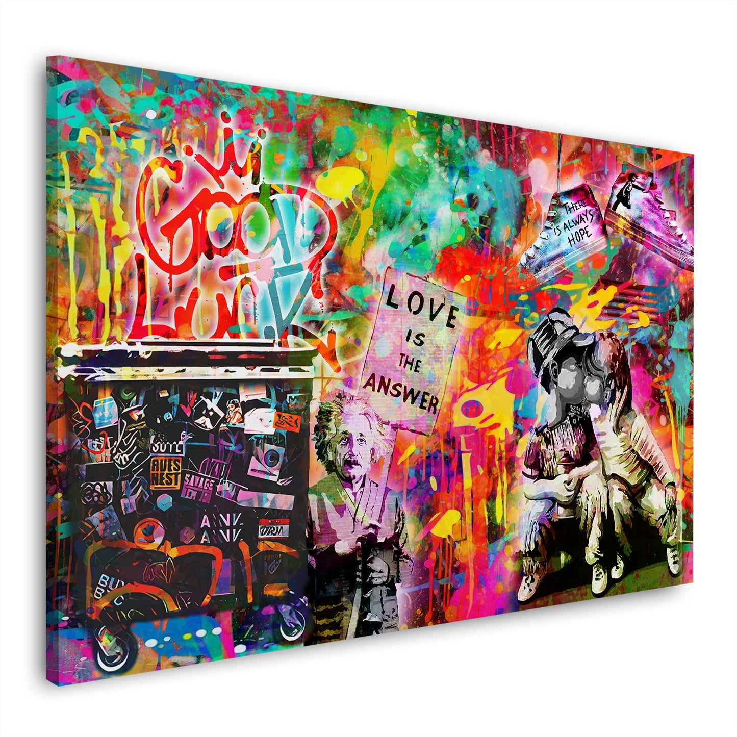 Pop Art Kids Love is the Answer Graffiti Style Wandbild Kunstwerk
