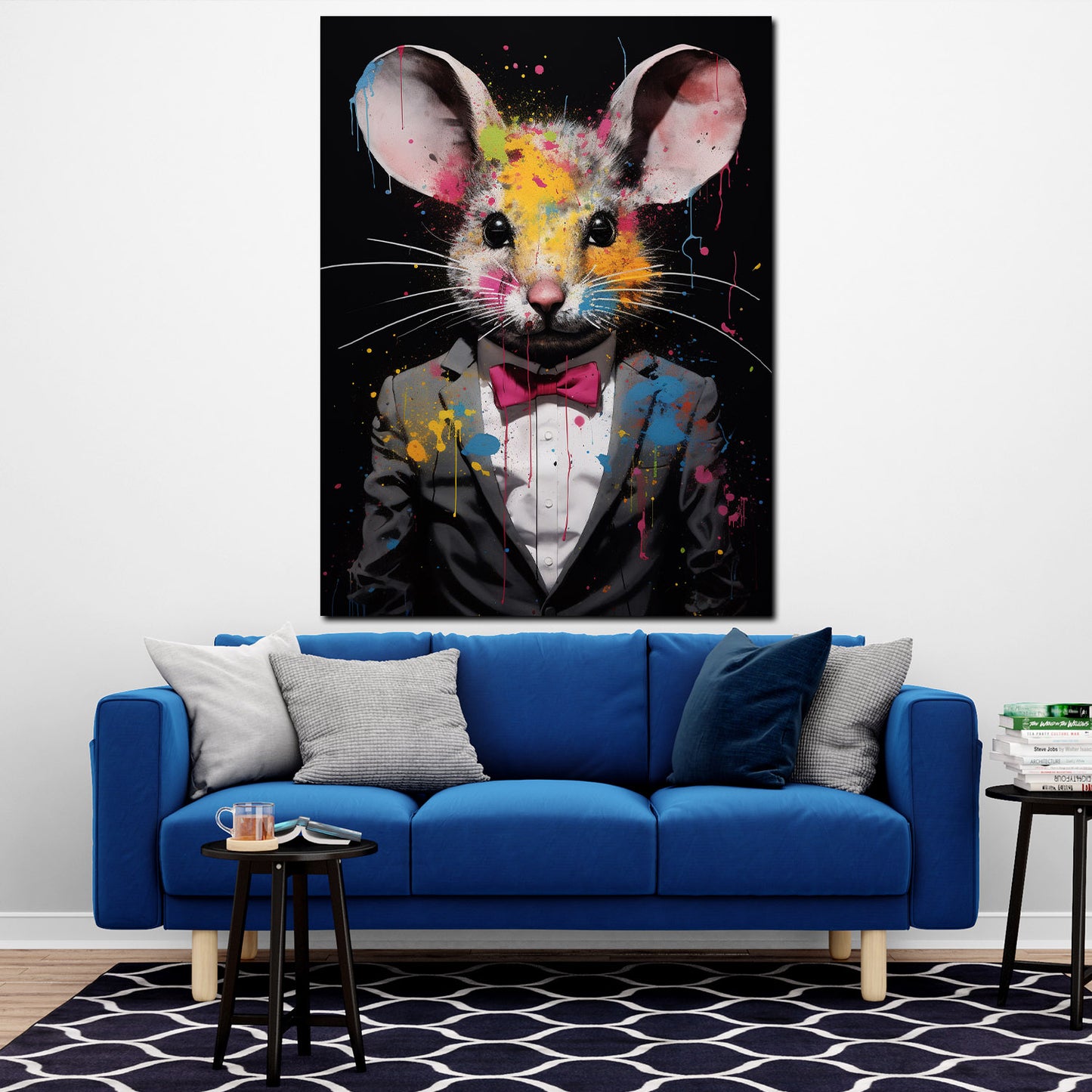 Pop Art Maus abstrakt im Anzug Wandbild Kunstwerk