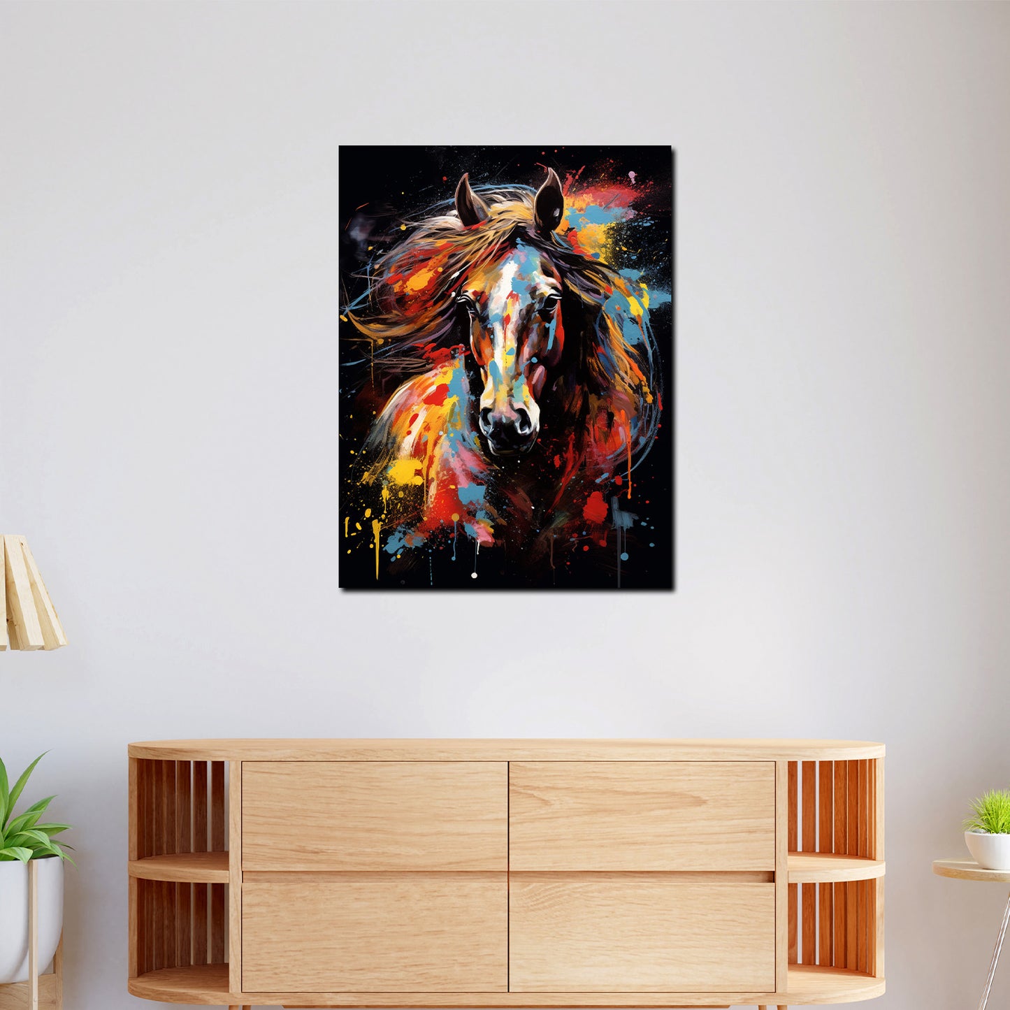 Pop Art Pferd frontal Colour Style Wandbild Kunstwerk