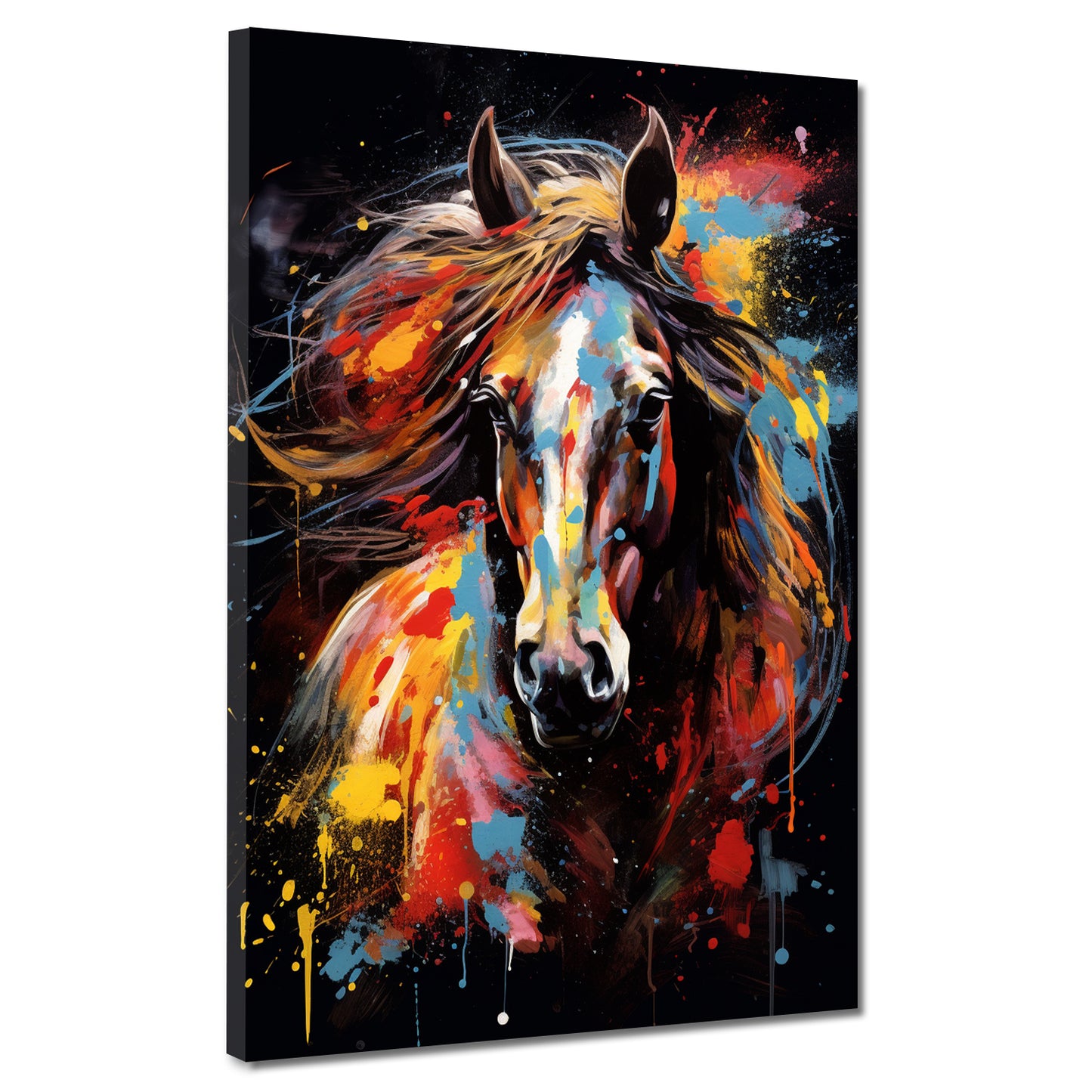 Pop Art Pferd frontal Colour Style Wandbild Kunstwerk