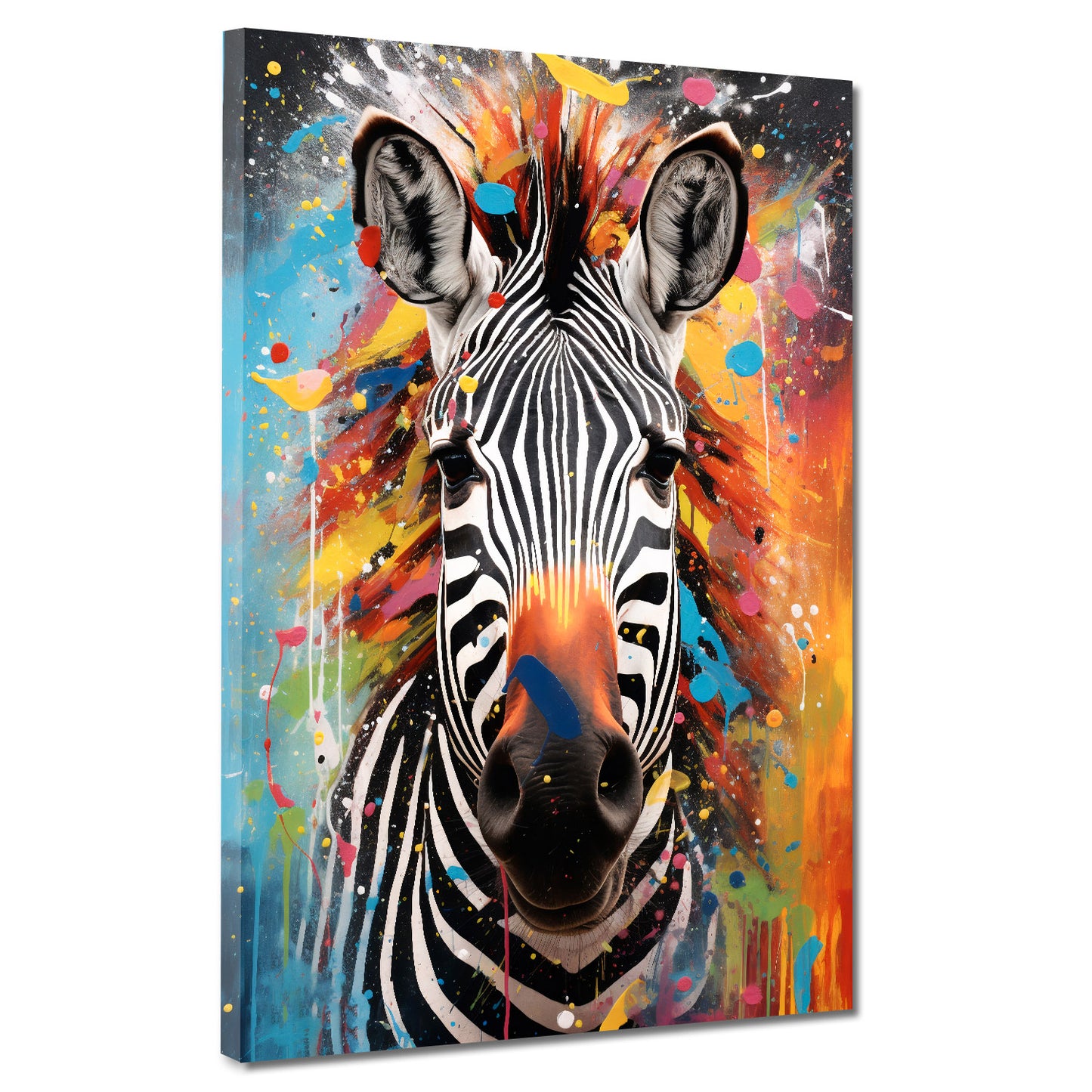 Pop Art Zebra Colour Style Wandbild Kunstwerk