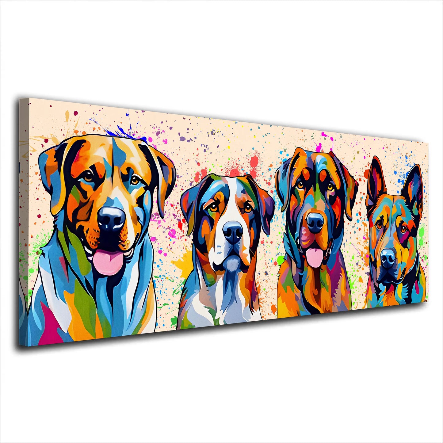 Pop Art große Hunde Colour Style Wandbild Kunstwerk