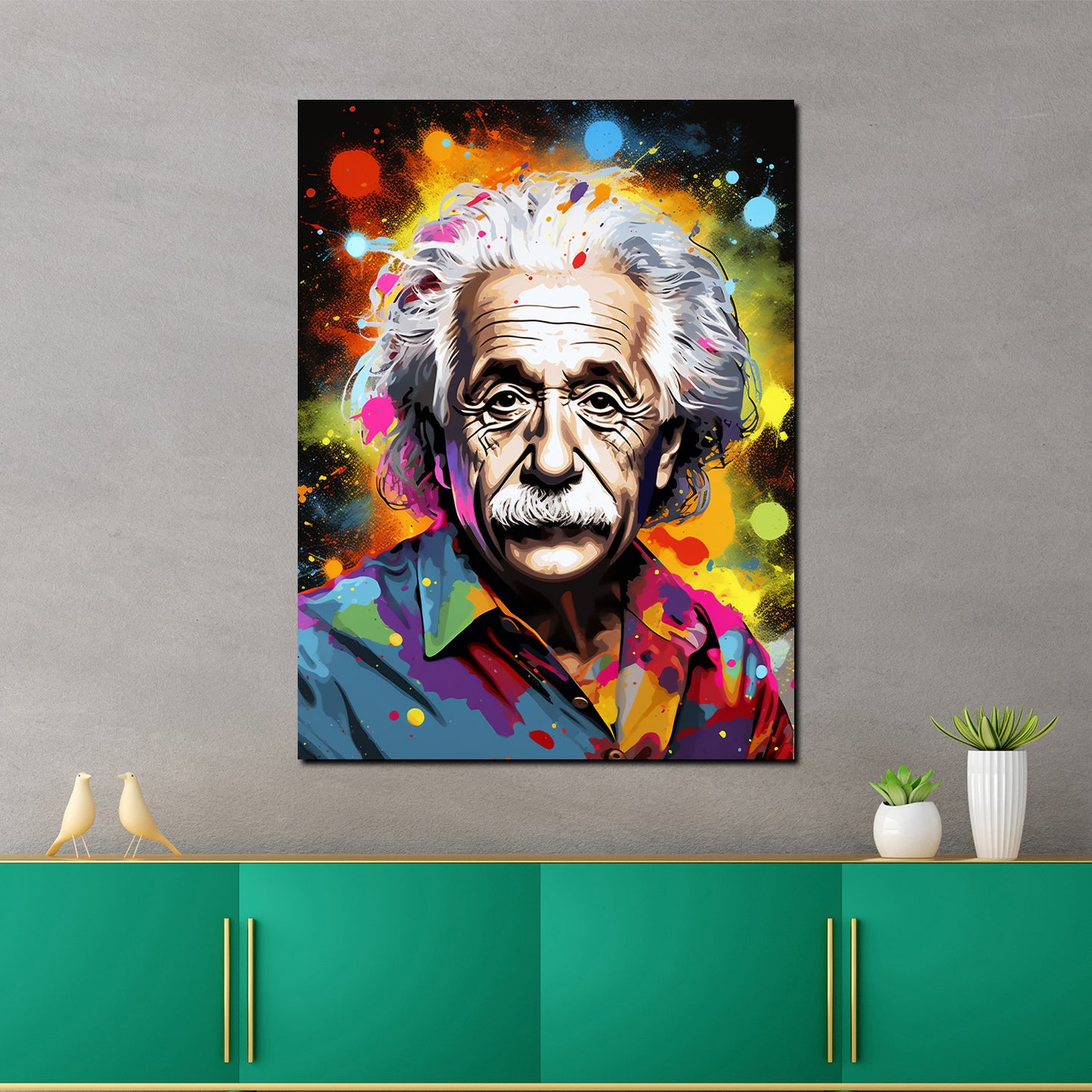 Popstar der Astrophysik Colour Style Wandbild Kunstwerk