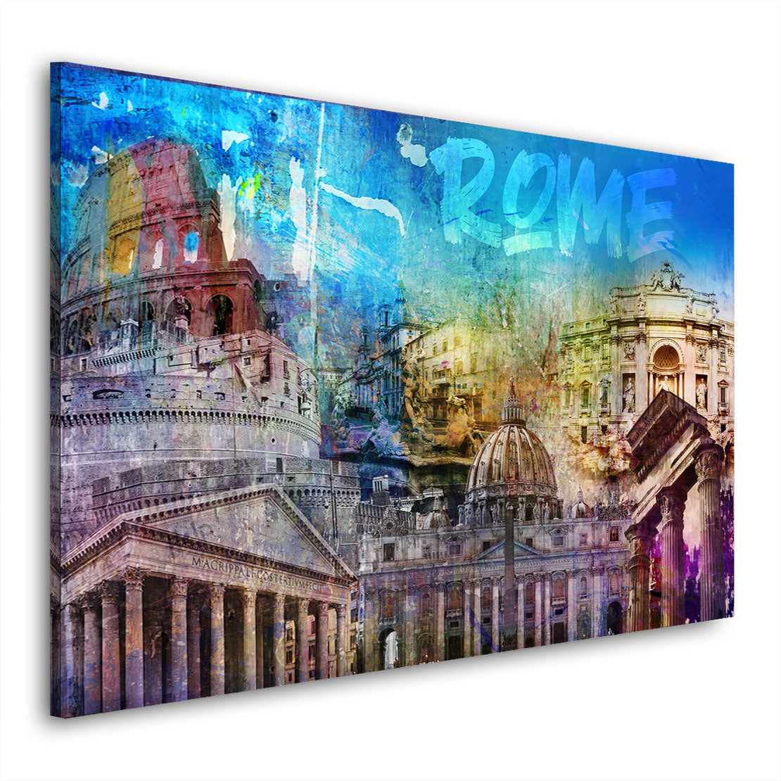 Italien Rom Pop Art Wahrzeichen Wandbild Kunstwerk