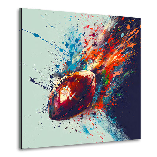 Rugby Ball abstrakt farbenreiche Football Explosion Wandbild Kunstwerk