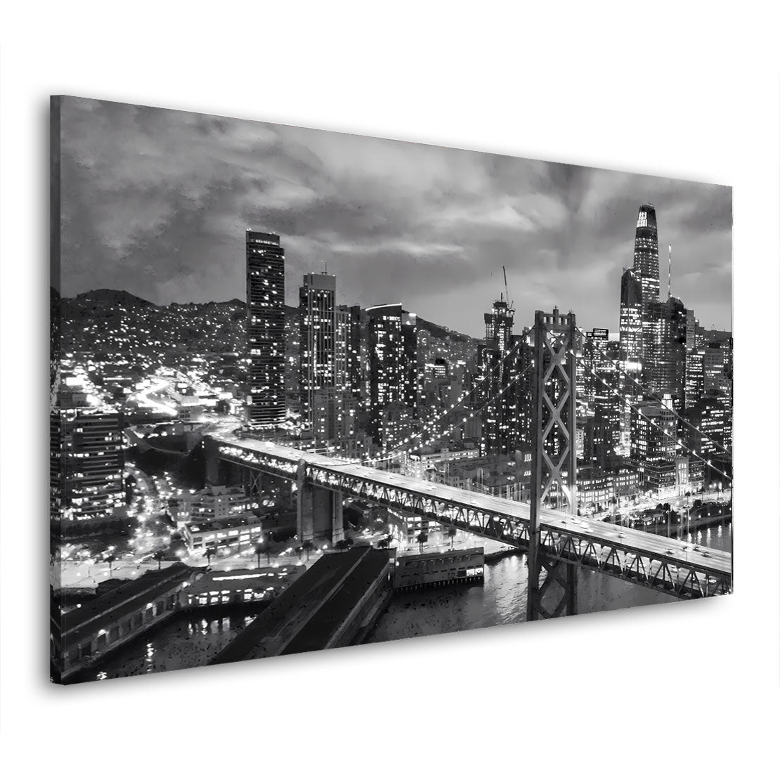 San Francisco Bay Bridge, Kalifornien, USA, schwarz-weiß Wandbild Kunstwerk