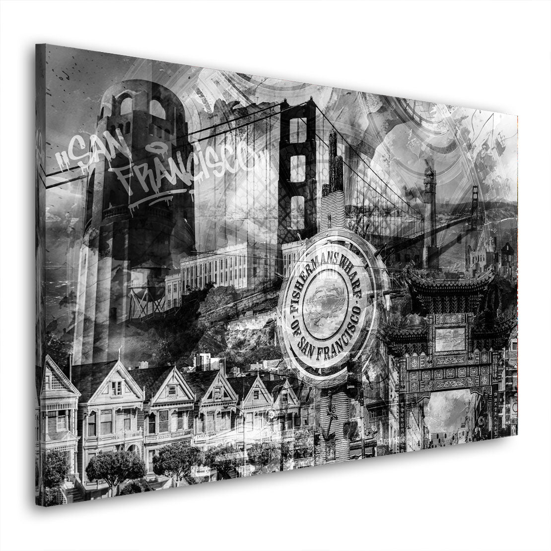 Street Art San Francisco Collage Graffiti Style Wandbild Kunstwerk