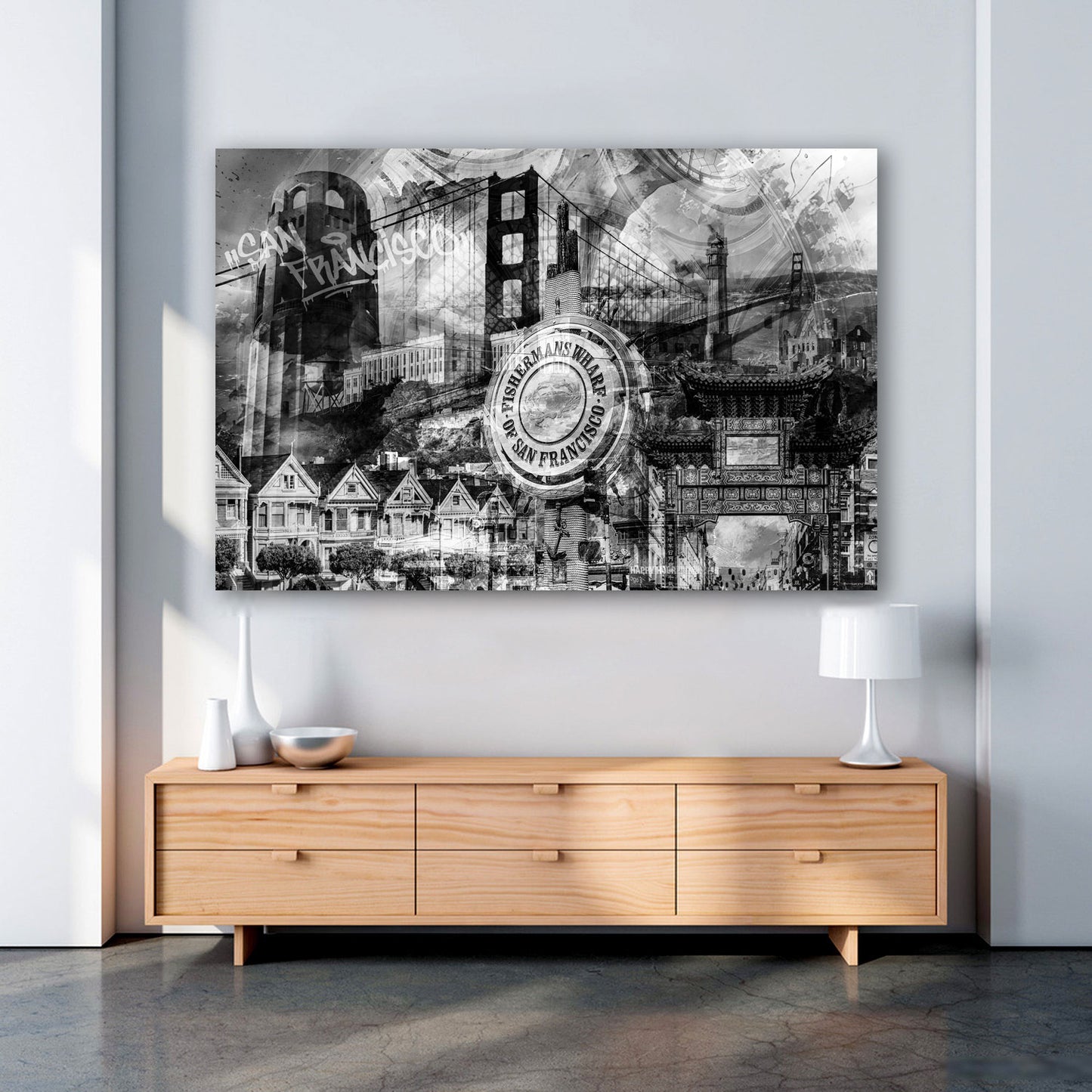 Street Art San Francisco Collage Graffiti Style Wandbild Kunstwerk