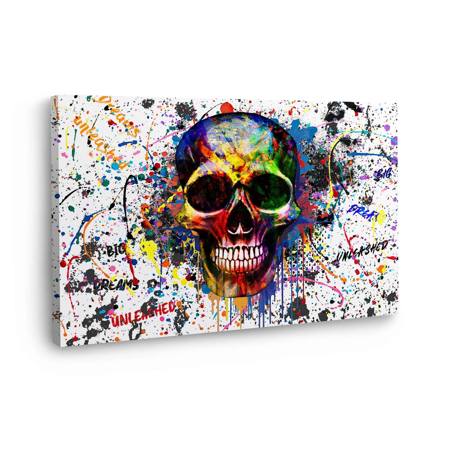Skull Colour Pop Art Style Wandbild Kunstwerk