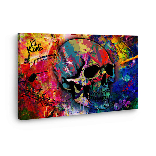 Skull Pop Art Abstract Colour Wandbild Kunstwerk