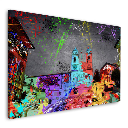 Spanische Treppe Graffiti Italien Flair Wandbild Kunstwerk