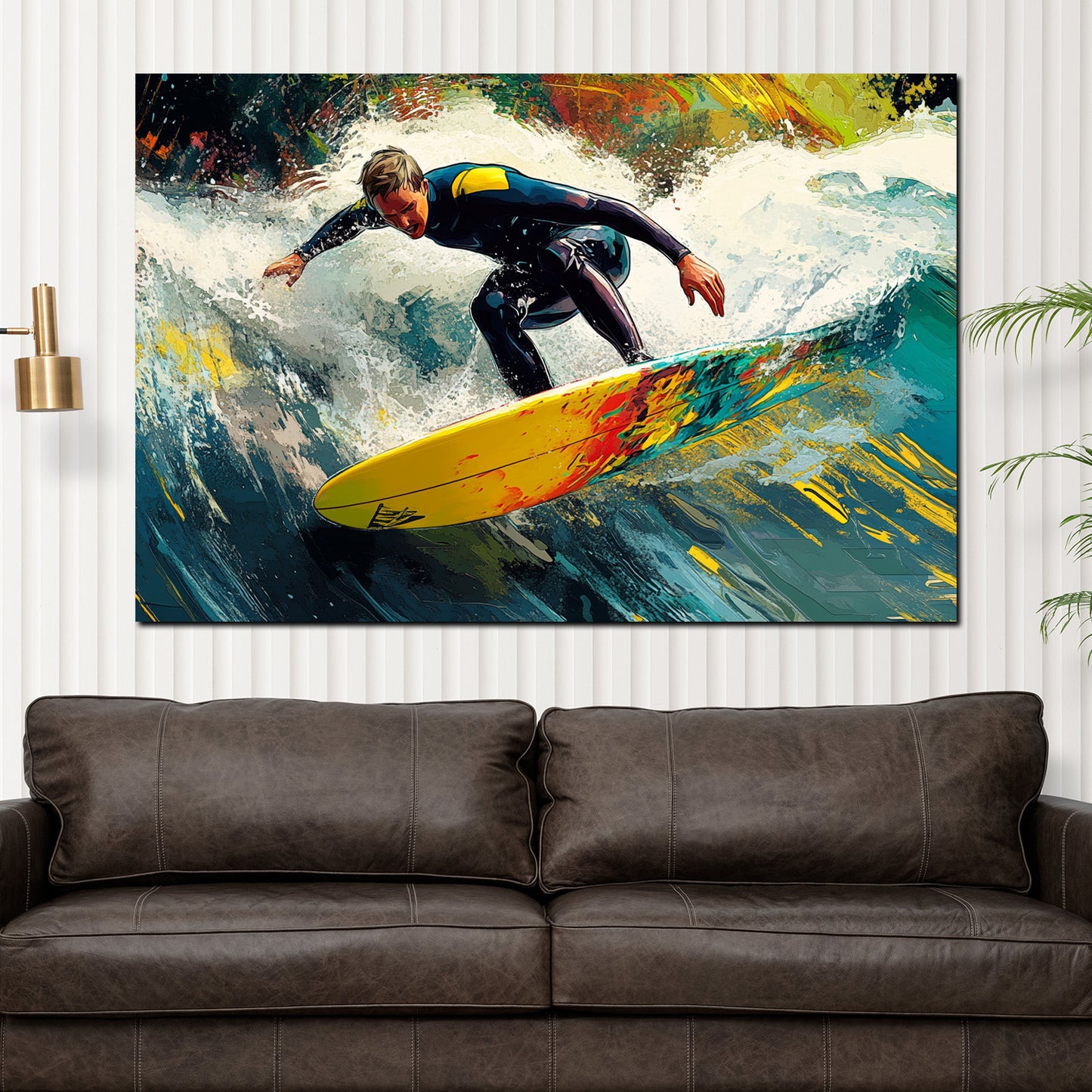 Wandbild Kunstwerk Sport Surfen Welle Dynamik