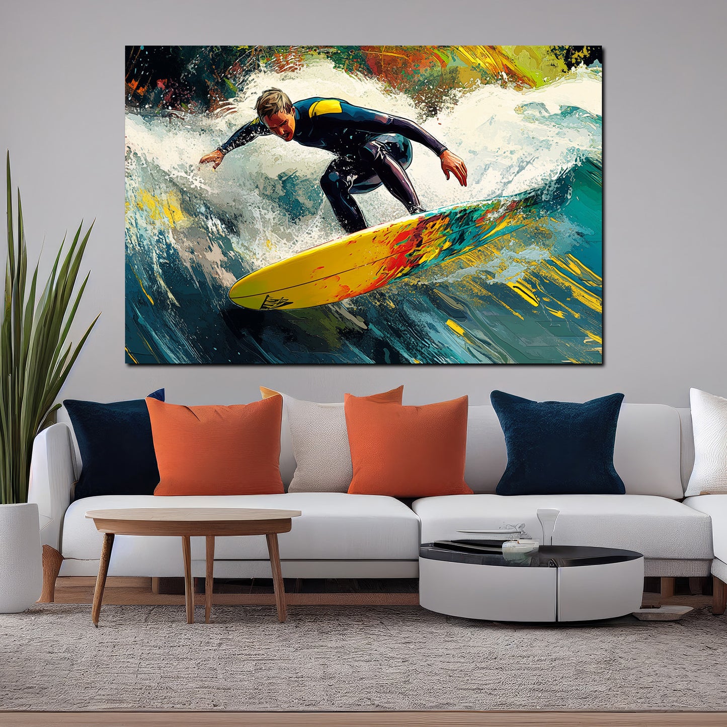 Wandbild Kunstwerk Sport Surfen Welle Dynamik