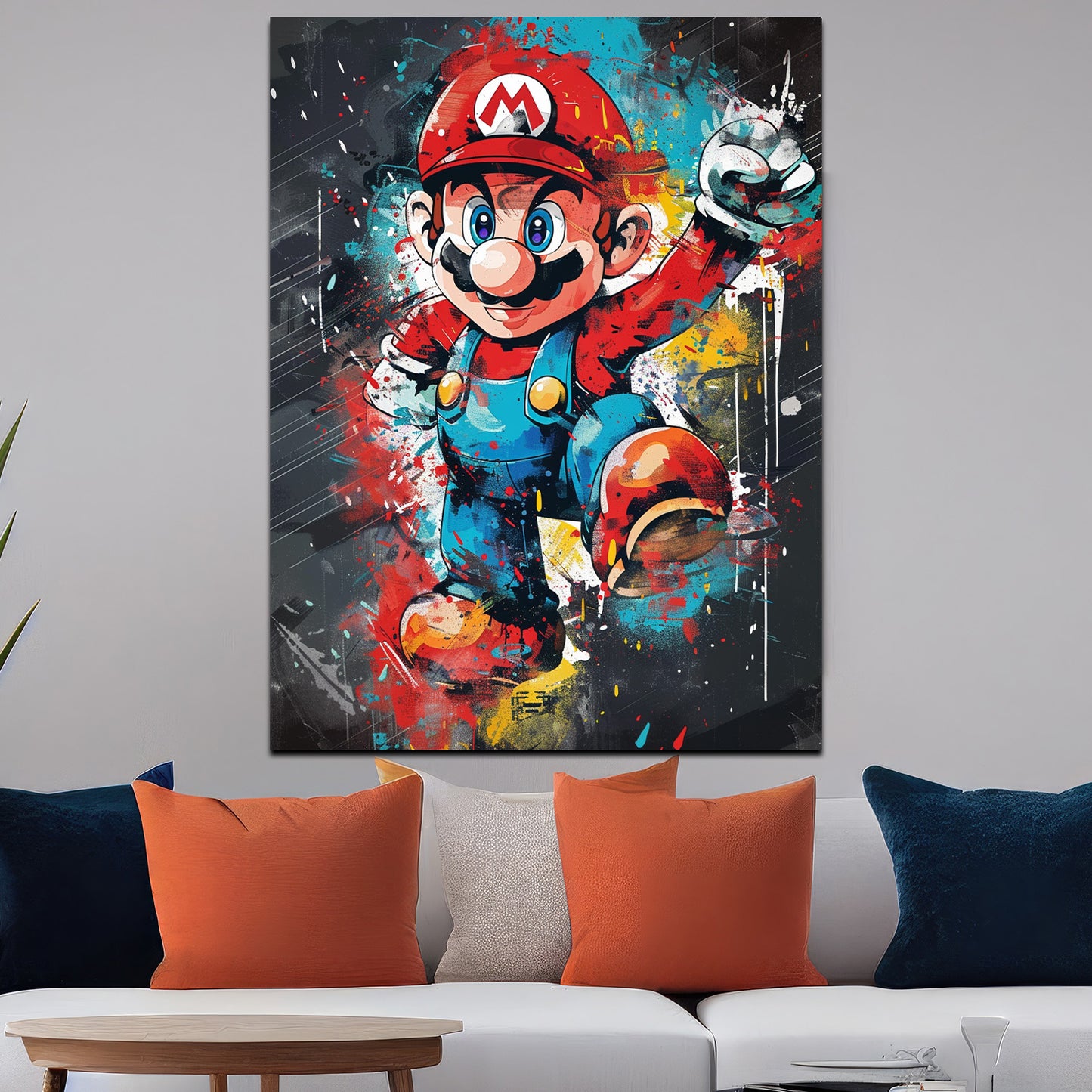 Pop Art Mario Springender Videospiel Charakter Wandbild Kunstwerk