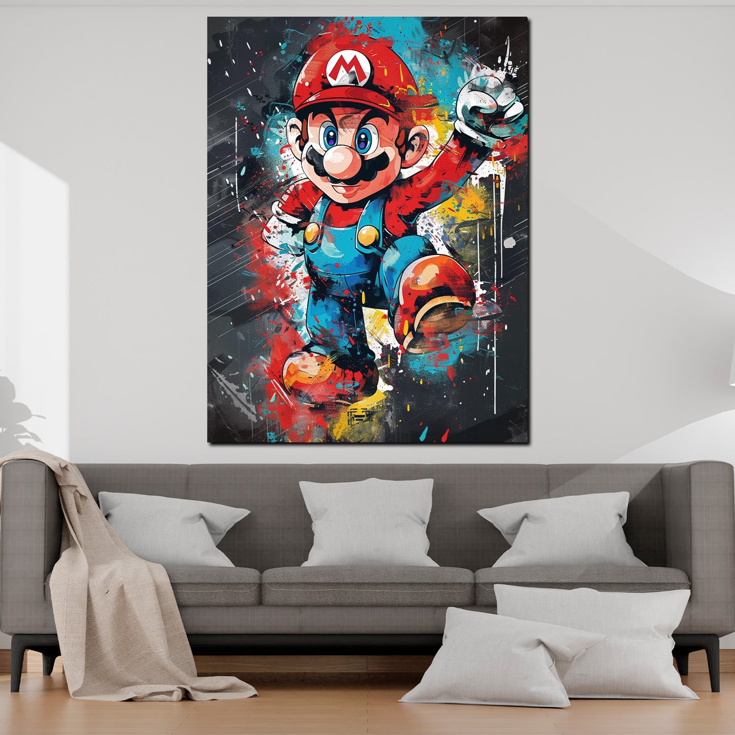 Pop Art Mario Springender Videospiel Charakter Wandbild Kunstwerk