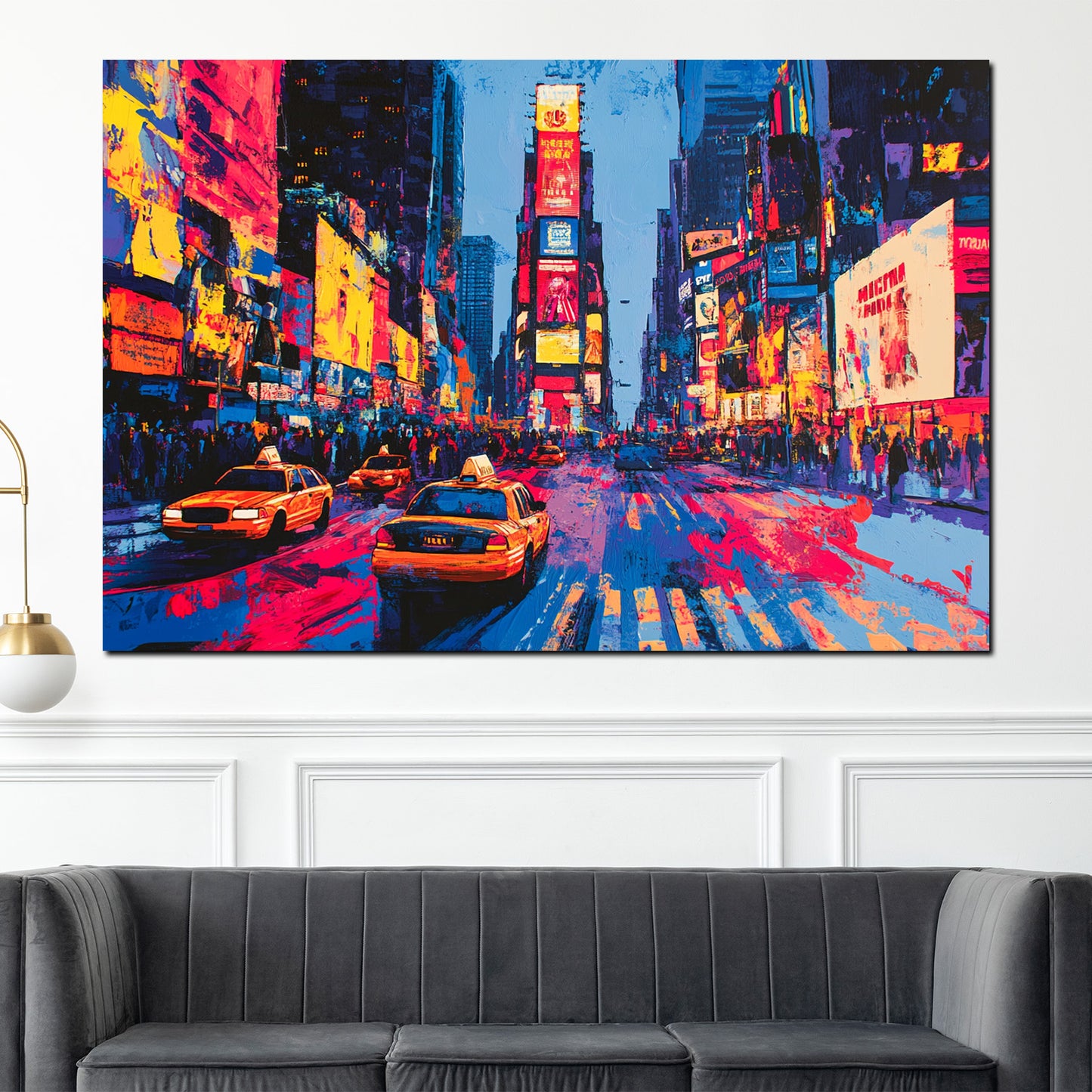 Wandbild Kunstwerk Städte Pop Art New York Times Square Taxi lebendig