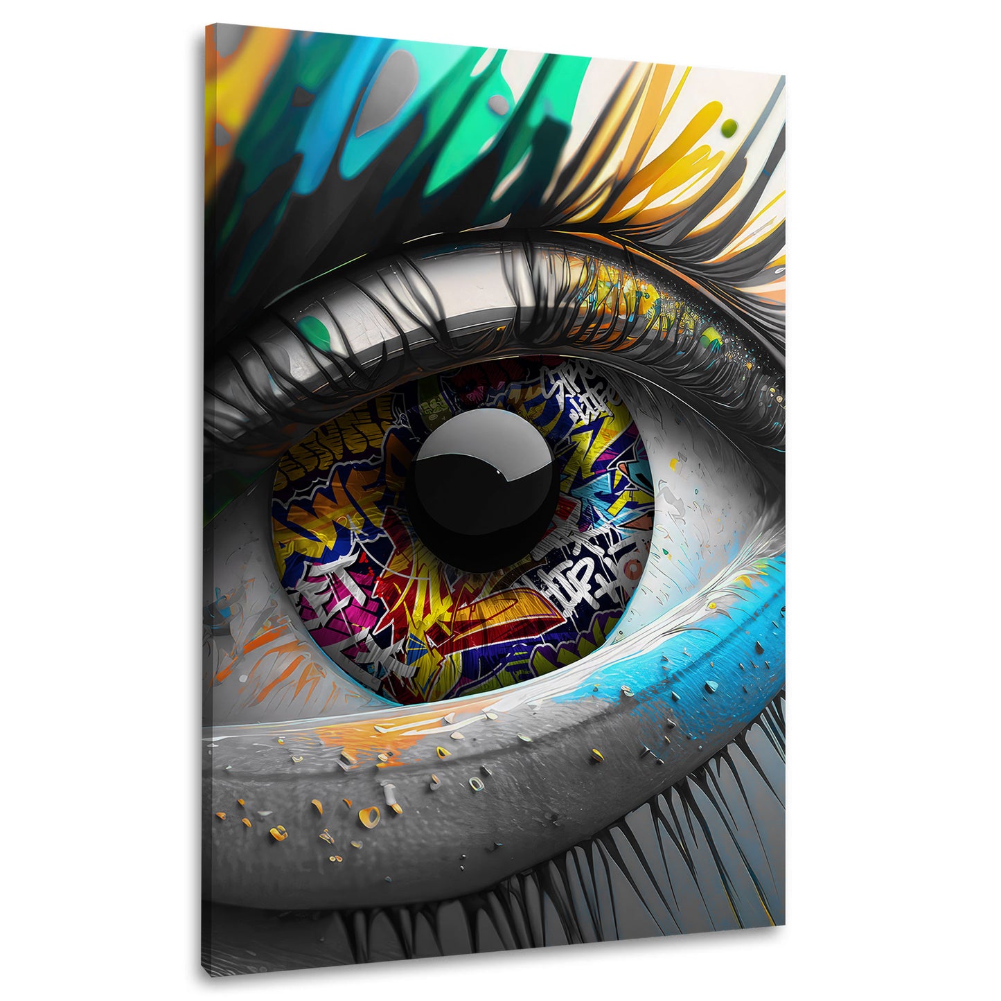 Street Art Auge Graffiti Style Wandbild Kunstwerk