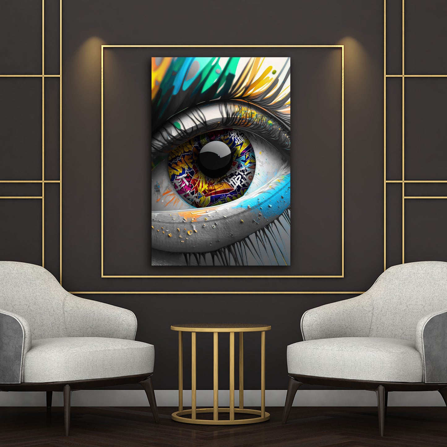 Street Art Auge Graffiti Style Wandbild Kunstwerk