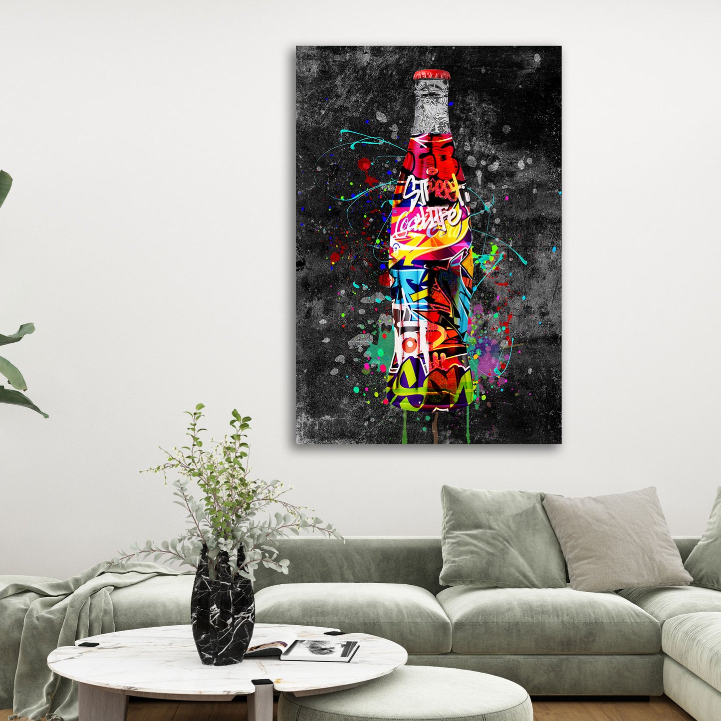 Street Art Cola Flasche Graffiti Style Wandbild Kunstwerk