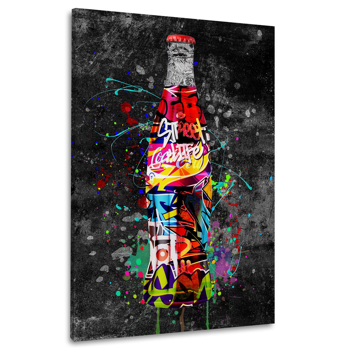 Street Art Cola Flasche Graffiti Style Wandbild Kunstwerk