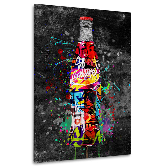 Street Art Cola Flasche Graffiti Style Wandbild Kunstwerk